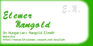elemer mangold business card