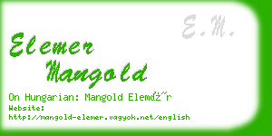 elemer mangold business card